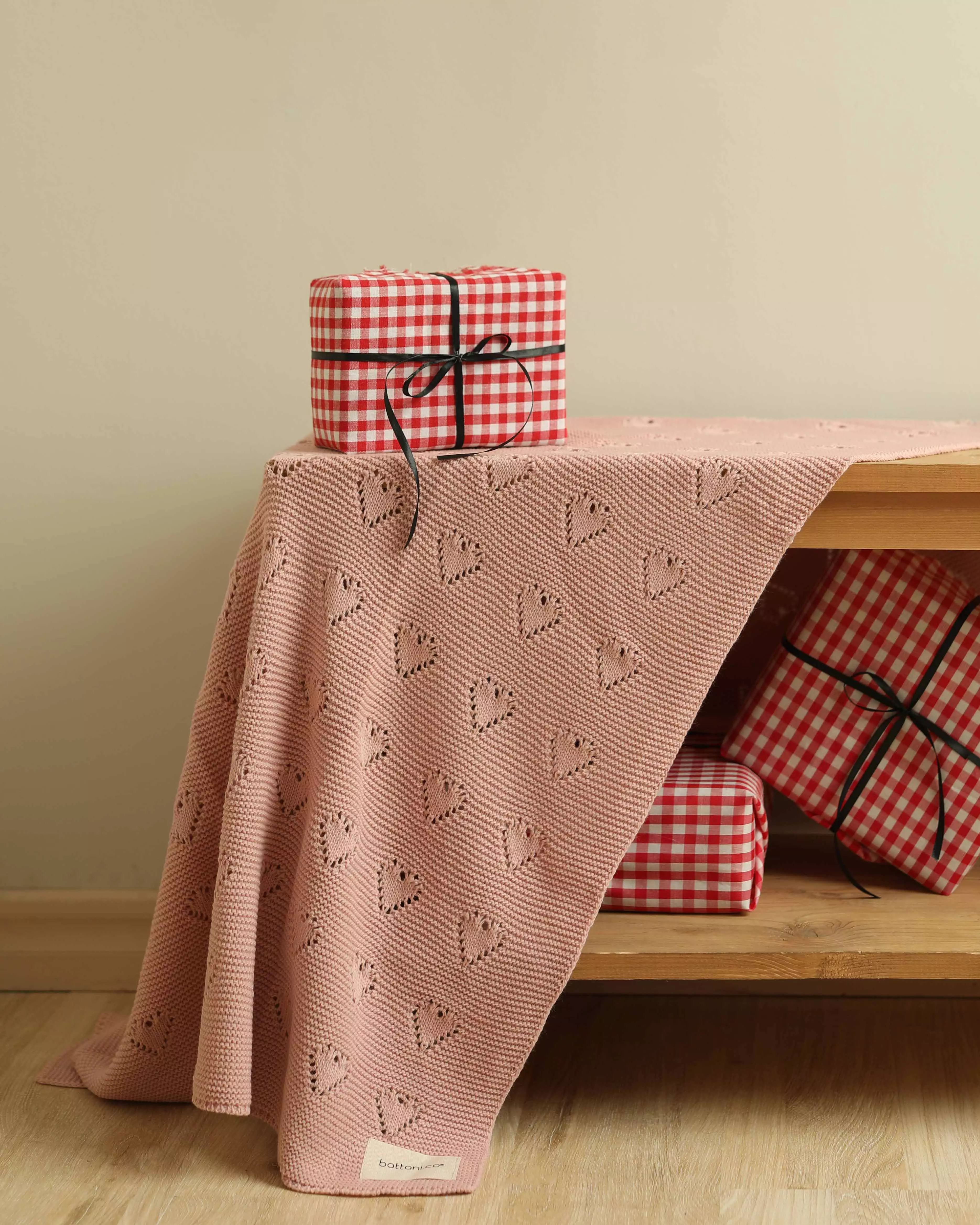 پتو بافت طرح قلب