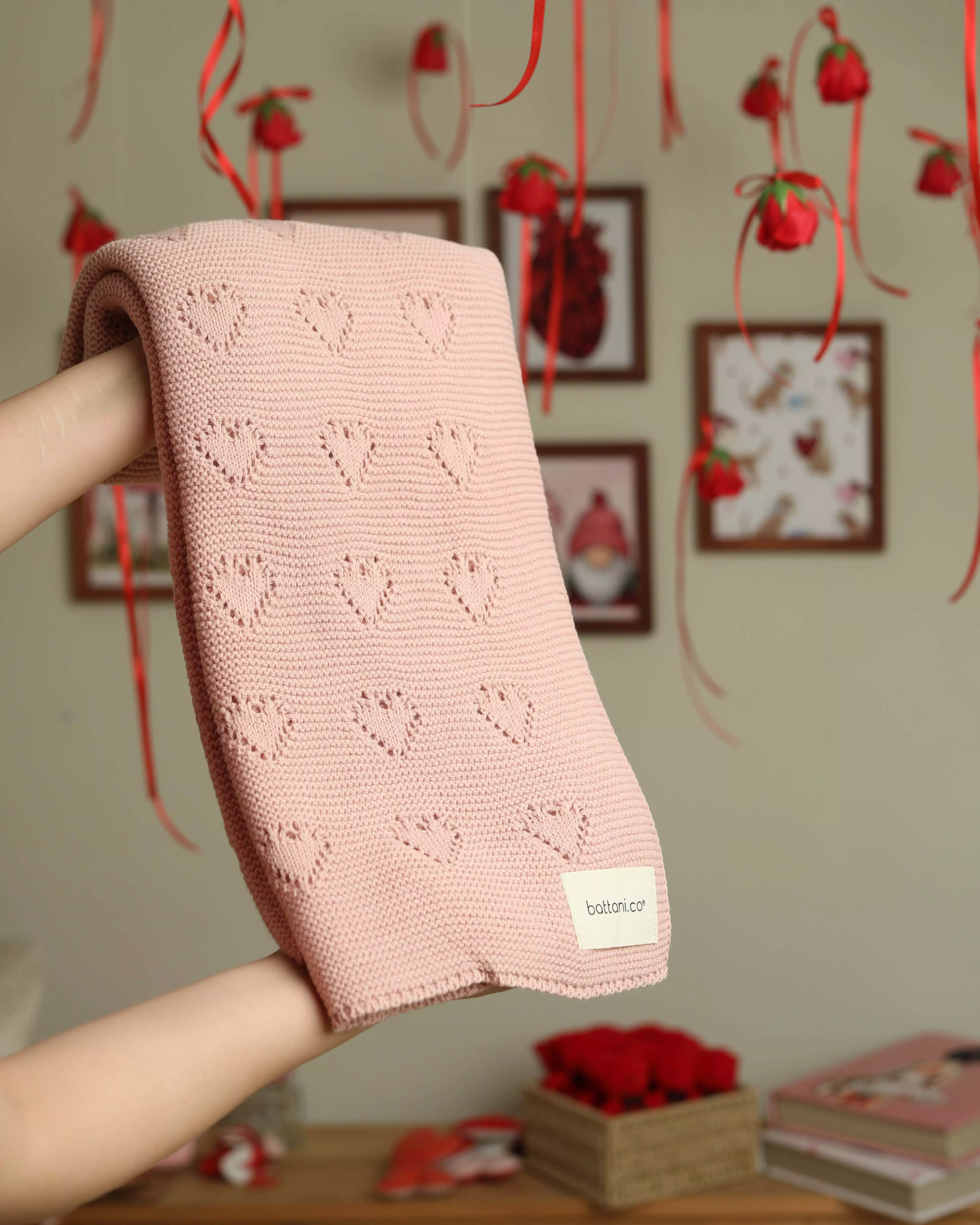 پتو بافت طرح قلب